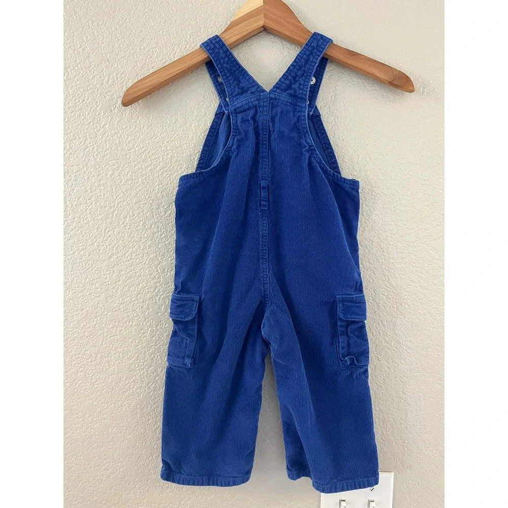 Gymboree‎ Boys Royal Blue Corduroy Owl Cargo Overalls 18-24 Months